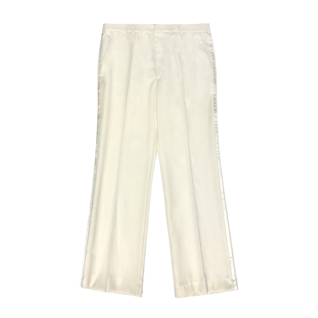 1970’S DEADSTOCK MONTE CRISTO “COPA” IVORY FLARED LEG TUXEDO SUIT 42R