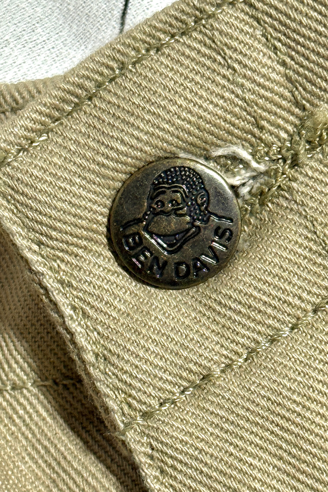 1990’S BEN DAVIS MADE IN USA FROG POCKET WESTERN SLIM FIT KHAKI WORKWEAR PANTS 30 X 30