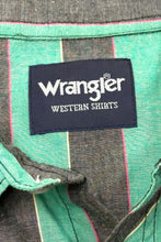 Cargar imagen en el visor de la galería, 1990’S WRANGLER MADE IN USA STRIPED WESTERN PEARL SNAP L/S B.D. SHIRT X-LARGE
