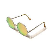 Load image into Gallery viewer, 1960’S HIPPY MADE IN FRANCE ROSE GOLD ROUND METAL FRAME SUNGLASSES
