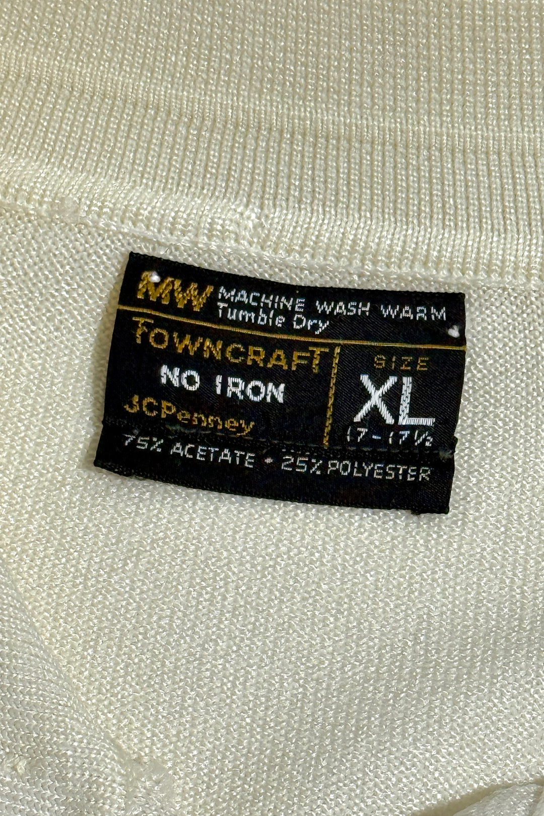 1970’S PENNEY’S MADE IN USA CROPPED STRIPED KNIT S/S POLO SHIRT LARGE