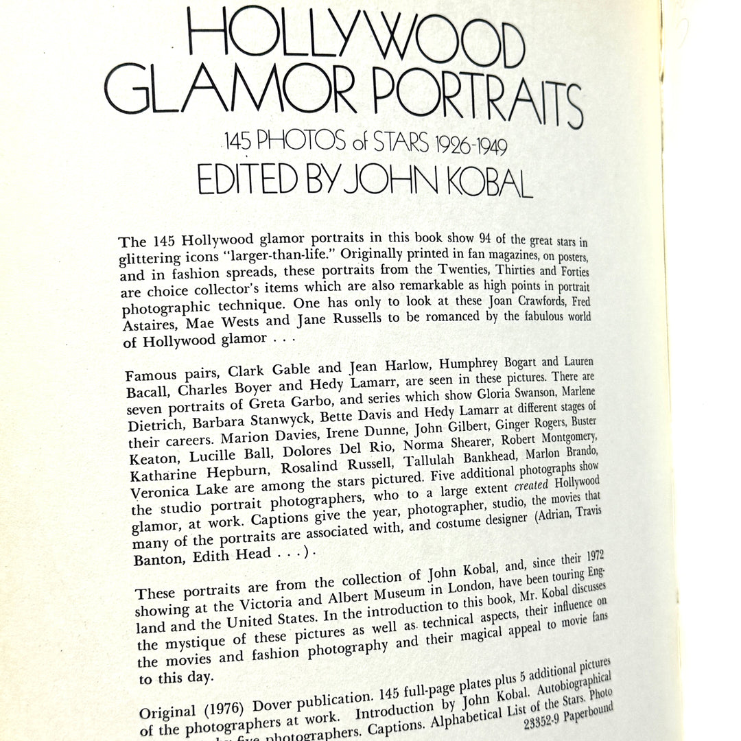 HOLLYWOOD GLAMOUR PORTRAITS BOOK