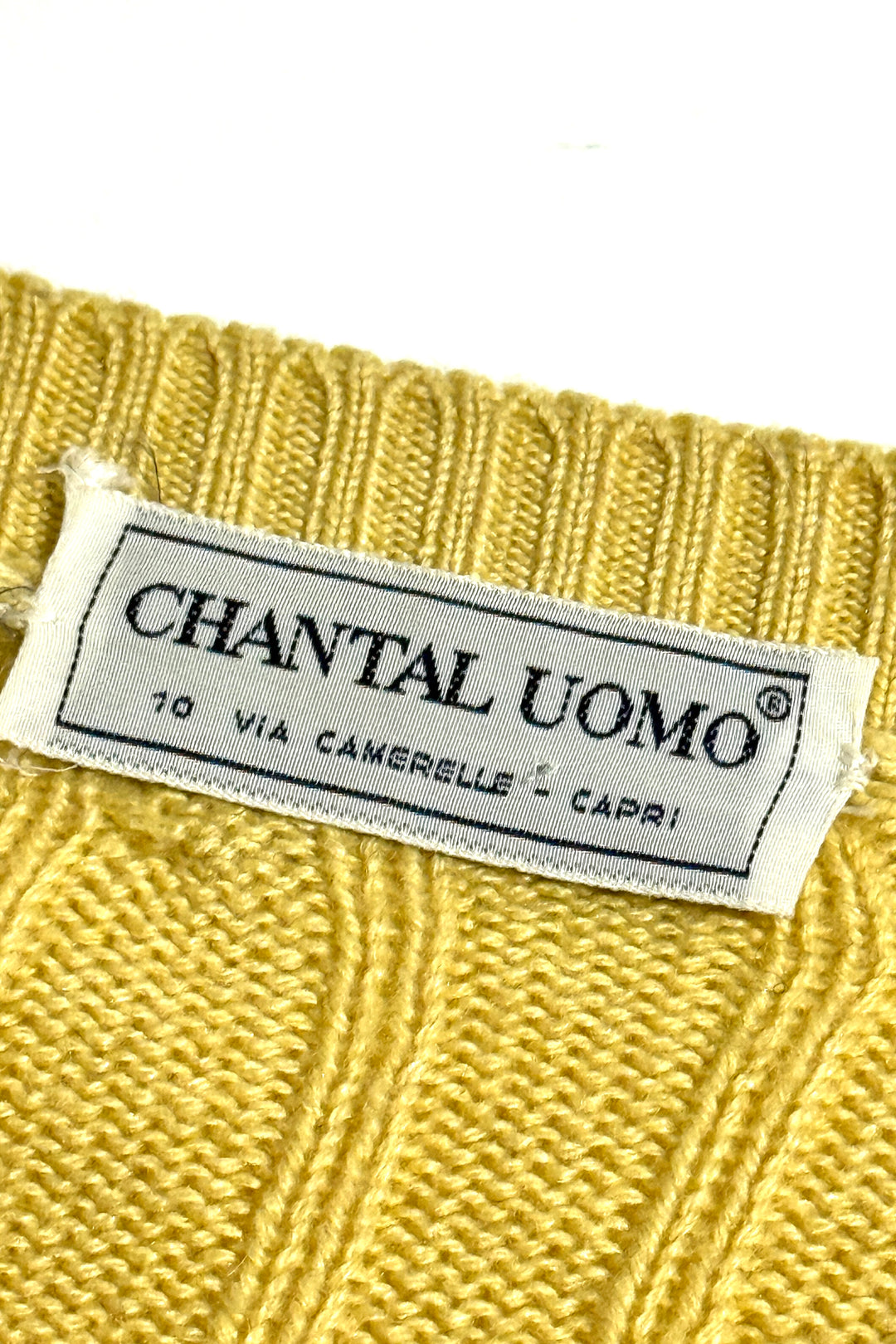 1970’S CHANTAL UOMO CAPRI MADE IN ITALY SILK & CASHMERE CABLE KNIT CREWNECK SWEATER X-LARGE