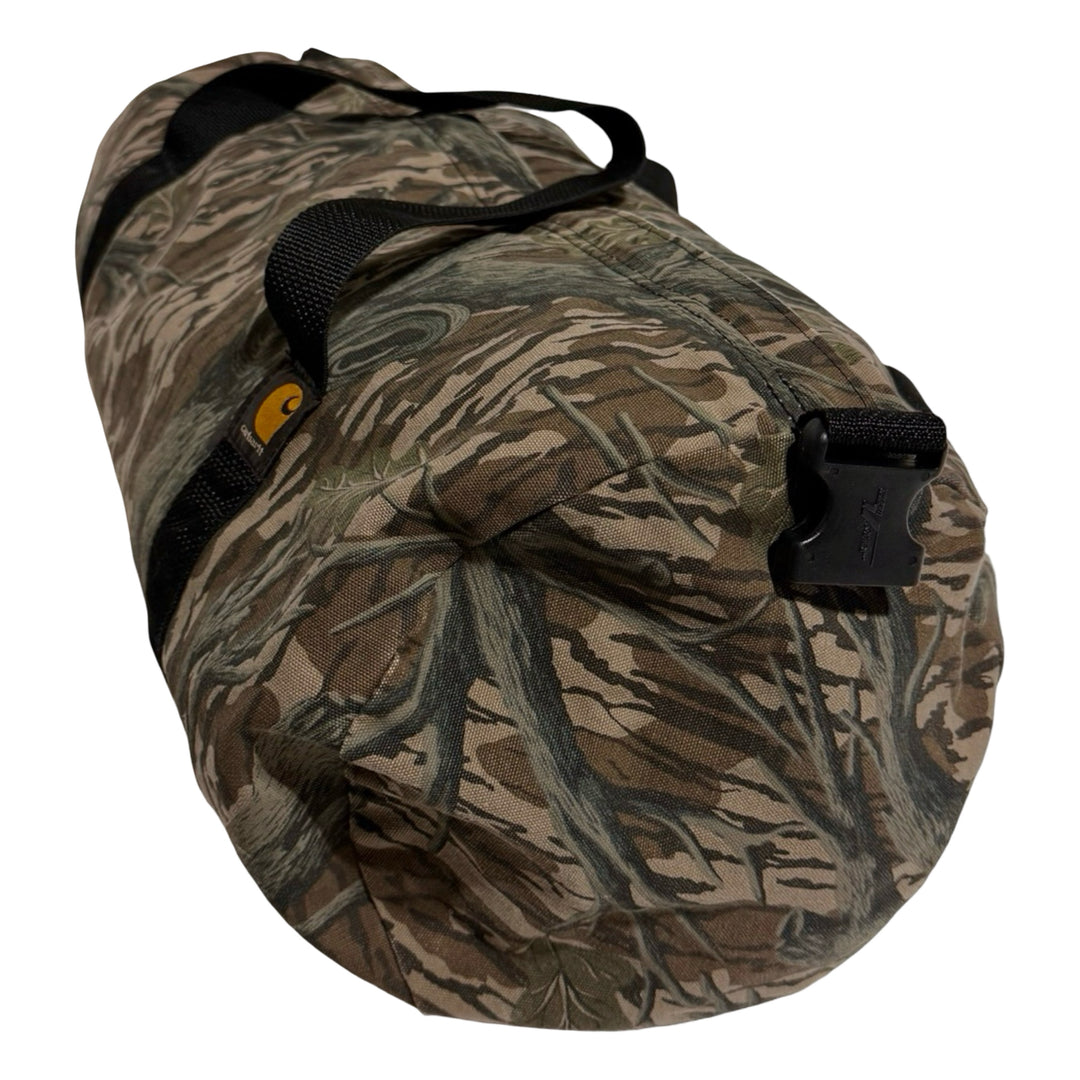 1990’S CARHARTT MADE IN USA MOSSY OAK ®️ DUCK HUNTING CAMO CANVAS DUFFLE BAG