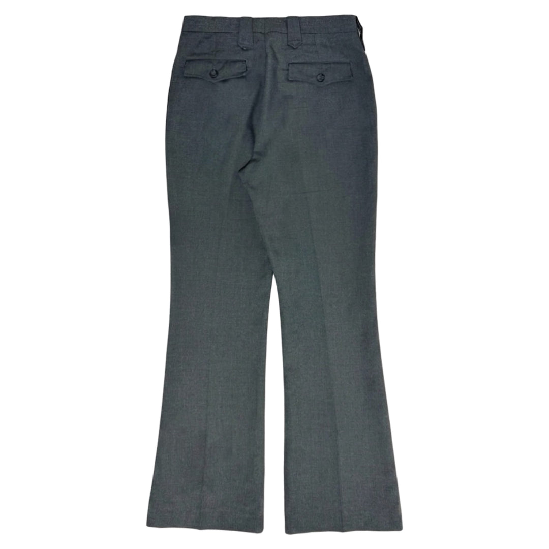 1970’S FARAH WESTERNWEAR MADE IN USA DARK MARLED GRAY WESTERN BOOTCUT FROG POCKET PANTS 30 X 30
