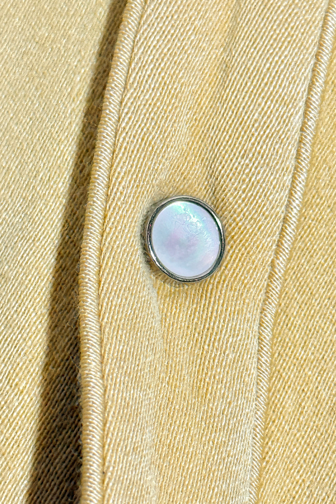 1950’S NUDIE’S RODEO TAILORS MADE IN USA BESPOKE WOOL GABARDINE REAL MOTHER OF PEARL SNAP L/S B.D. WESTERN SHIRT LARGE