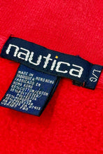 Load image into Gallery viewer, 1990’S NAUTICA STRIPED NAUTICAL CREST CROPPED ZIP SWEATER X-LARGE
