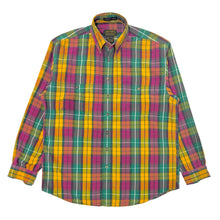 Cargar imagen en el visor de la galería, 1990’S EDDIE BAUER BAINBRIDGE FLANNEL PLAID WOOL L/S B.D. SHIRT LARGE
