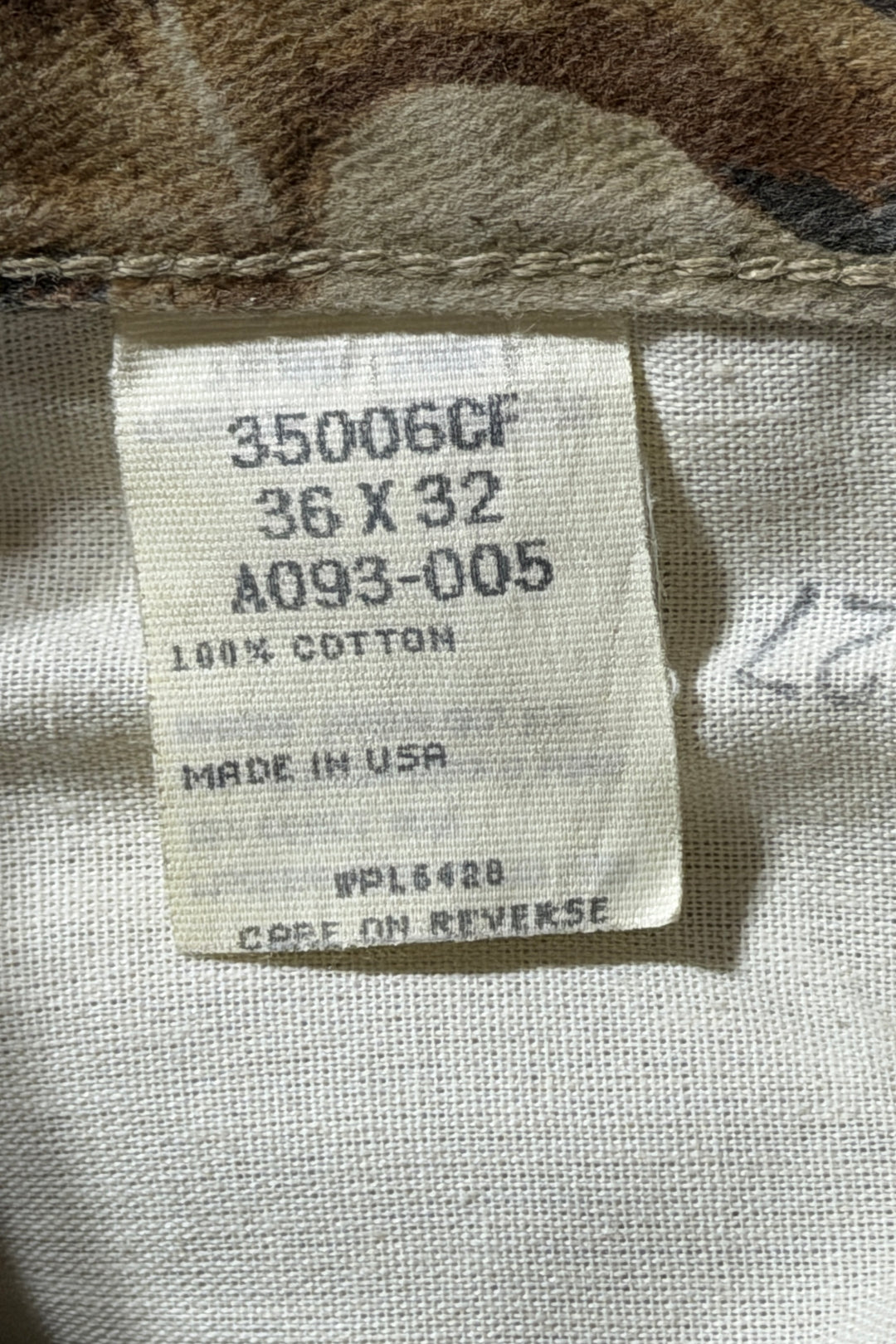 1990’S WRANGLER MADE IN USA ADVANTAGE HUNTING CAMO STRAIGHT LEG DENIM JEANS PANTS 34 X 28