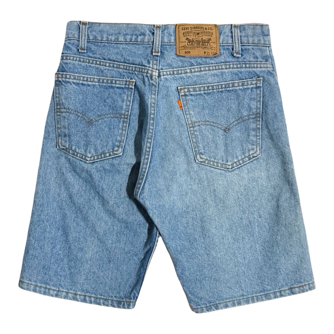1980’S LEVI’S 505 ORANGE TAB MADE IN USA LIGHT WASH 8.5” DENIM SHORTS 30