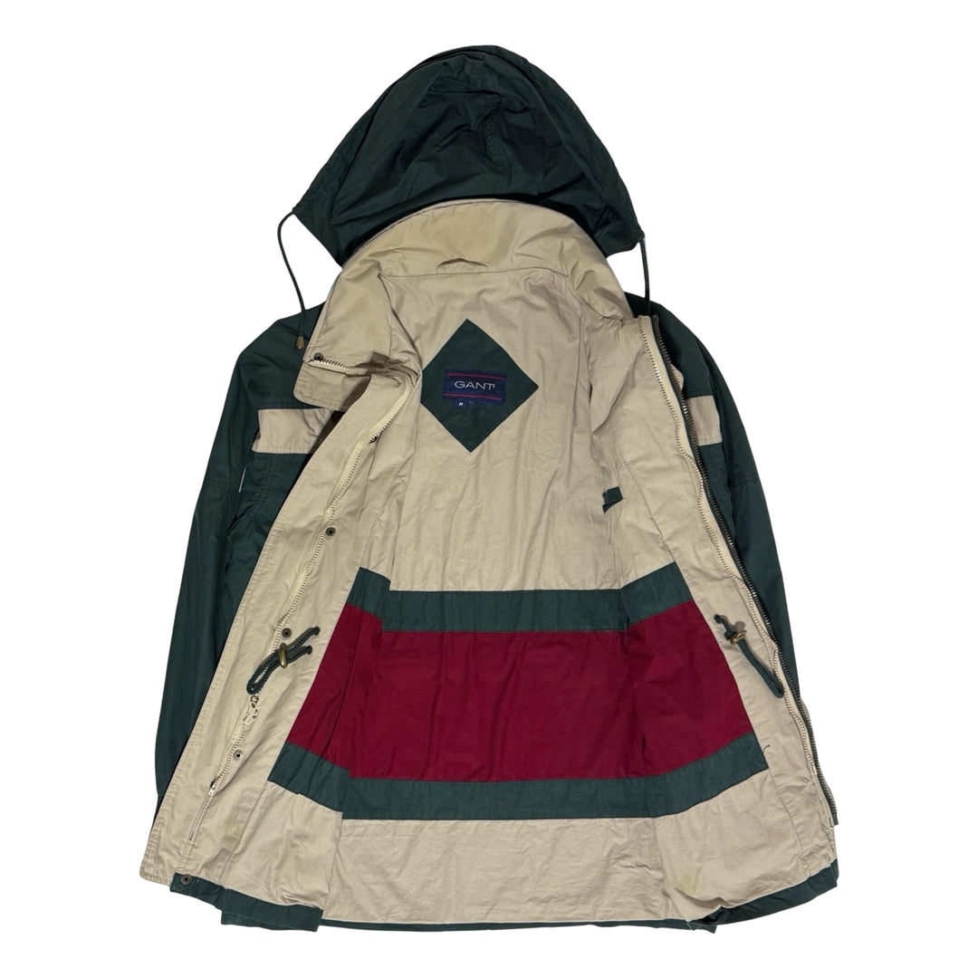 1980’S GANT MADE IN USA CONTRAST PANEL HOODED PARKA JACKET MEDIUM