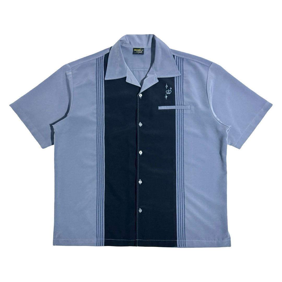1990’S STEADY CLASSICS MADE IN USA EMBROIDERED CAMP COLLAR S/S B.D. SHIRT X-LARGE