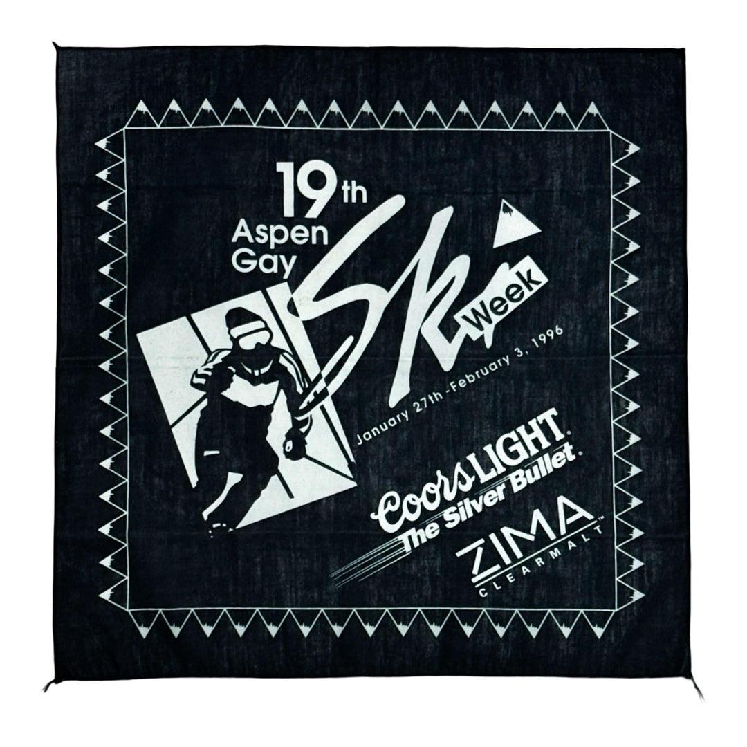 1990’S ASPEN COLORADO GAY SKI WEEK MADE IN USA PRINTED BANDANA