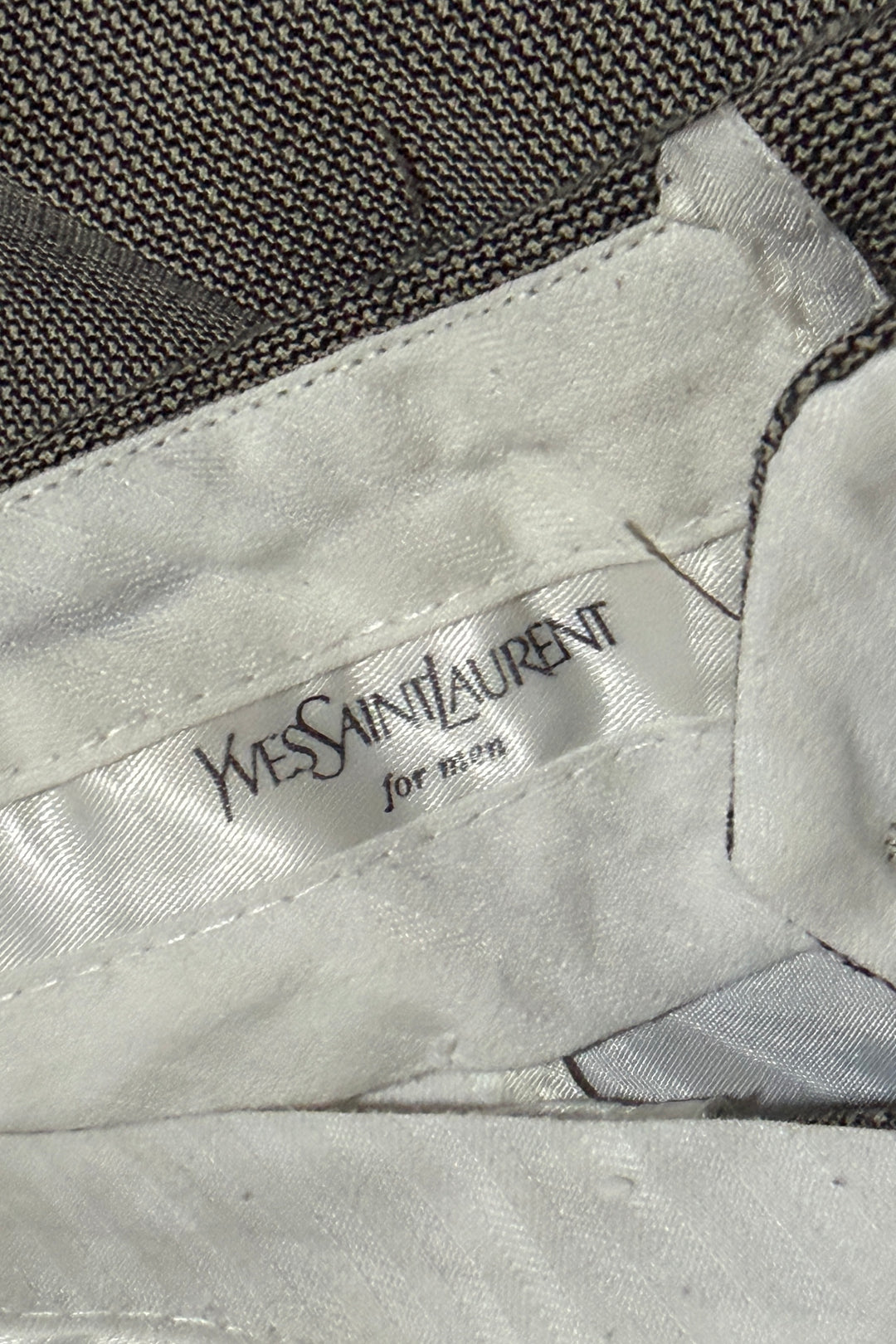 1980’S YVES SAINT LAURENT MADE IN USA WOOL GRAY HIGH WAISTED PLEATED TROUSER PANTS 36 X 28
