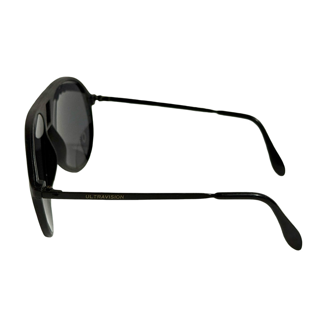 1970’S BLACK AVIATOR FRAME SMOKE LENSES SUNGLASSES
