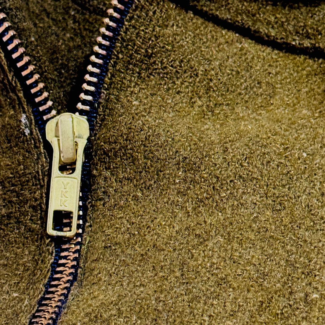 MASK HAND MADE IN SANTA FE THRASHED & FADED WW2 OLIVE DRAB WOOL BLANKED CROPPED WESTERN JACKET LARGE