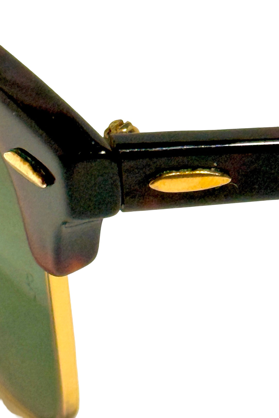 2000’S RAY BAN MADE IN ITALY TORTOISE / GOLD FRAME CLUBMASTER SUNGLASSES