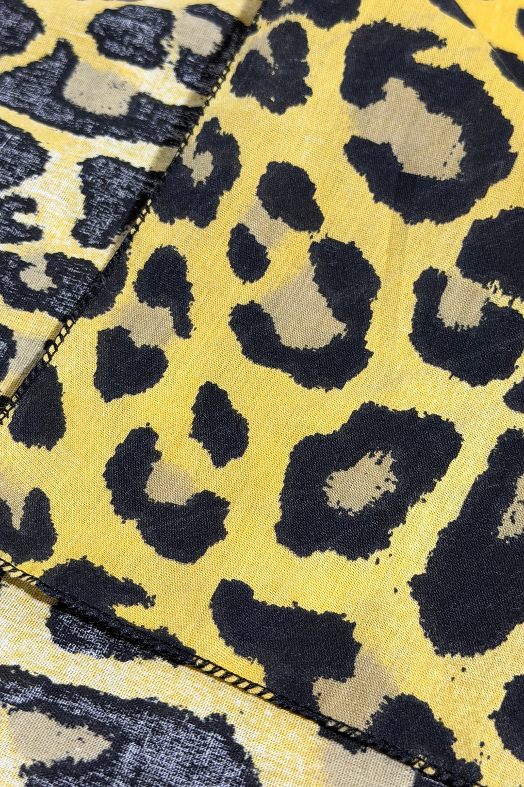 1980’S YELLOW LEOPARD PRINT BANDANA