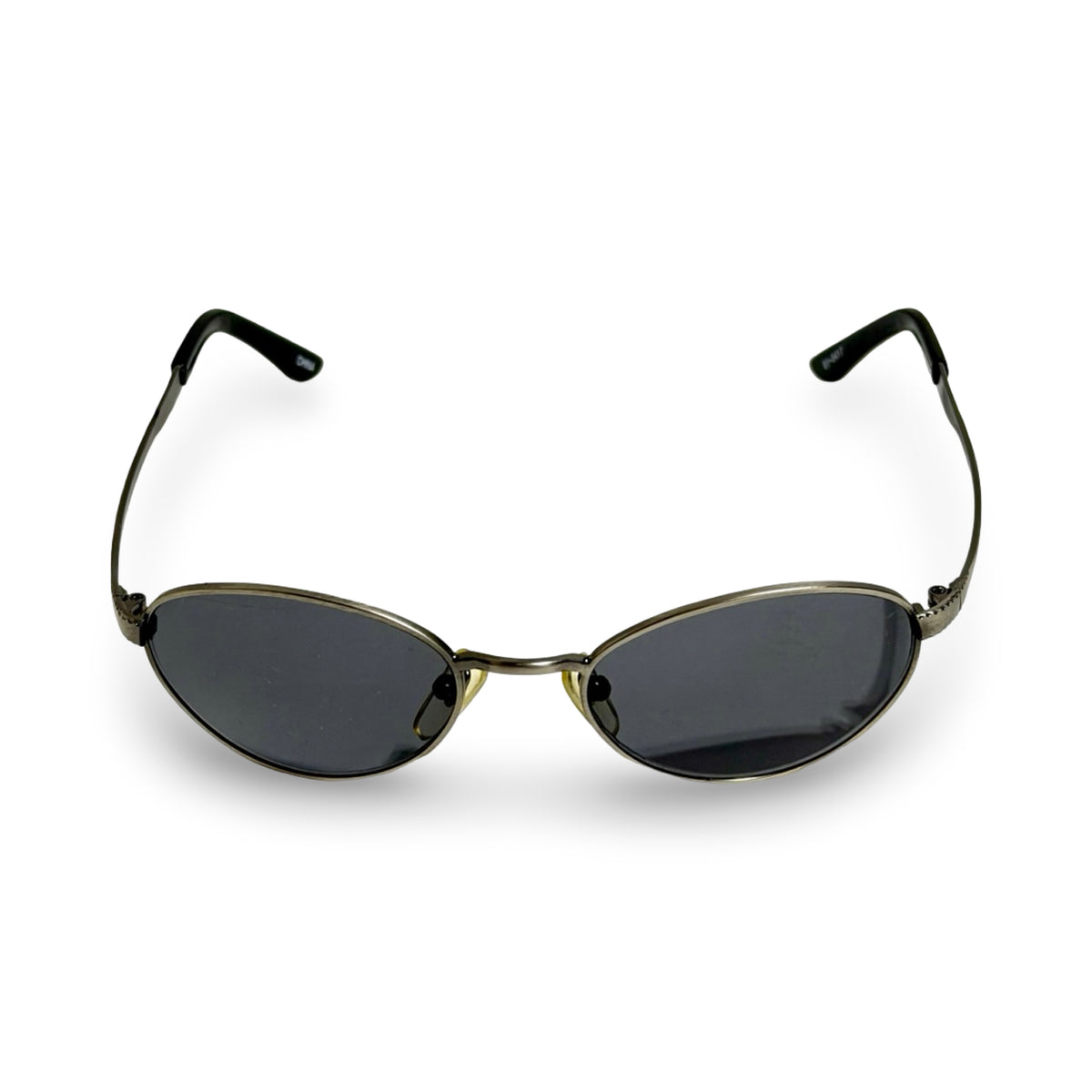 1990'S GUNMETAL OVAL CAT EYE SUNGLASSES