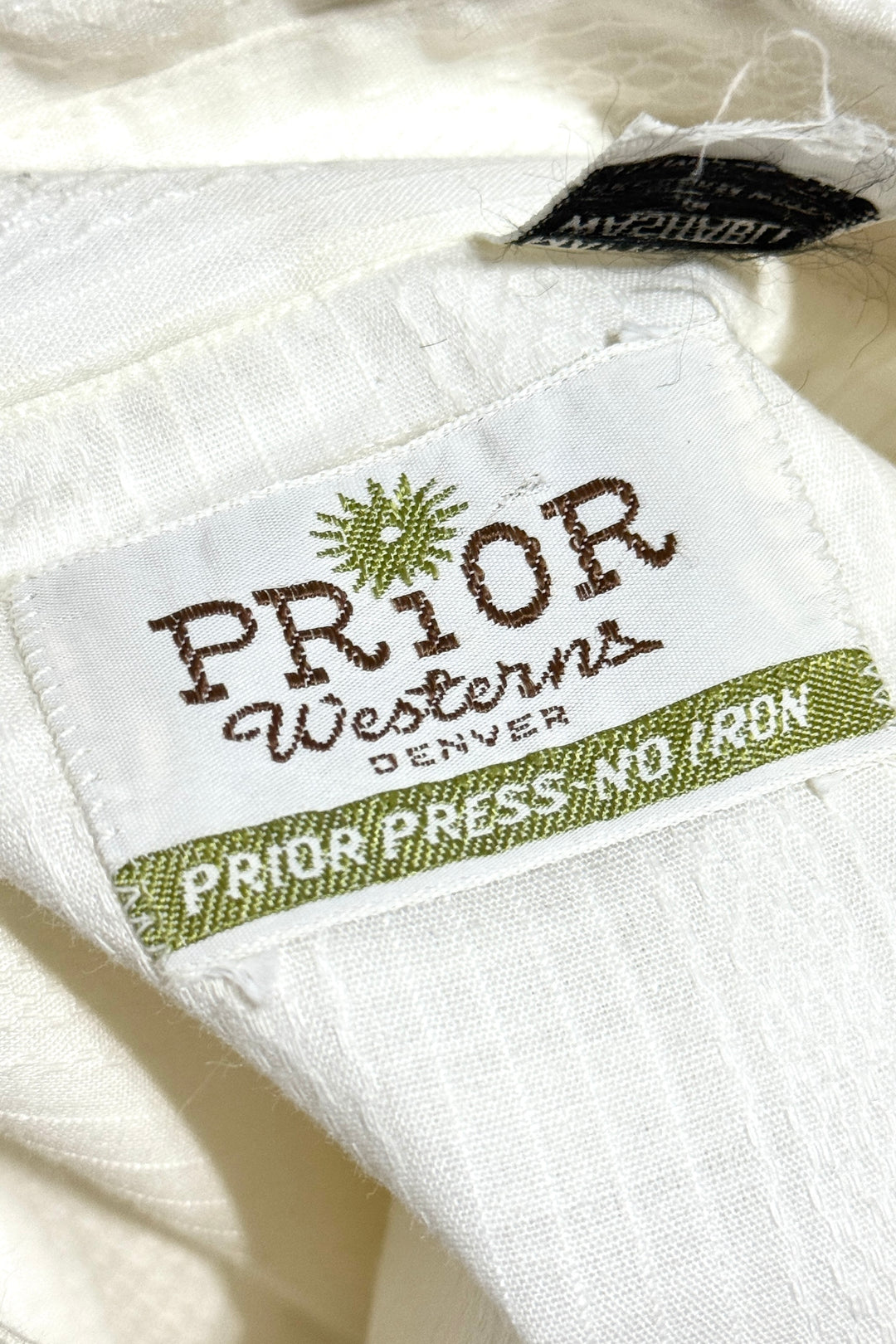 1960’S PRIOR WESTERNS DENVER MADE IN USA PATTERNED WOVEN PEARL SNAP L/S B.D. WESTERN SHIRT LARGE