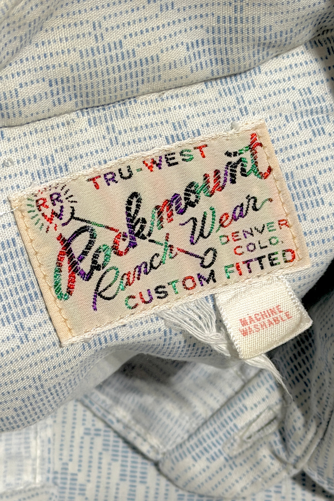 1960’S ROCKMOUNT RANCH WEAR MADE IN USA CIRCLE PATTERN KNIT WESTERN PEARL SNAP L/S B.D. SHIRT MEDIUM