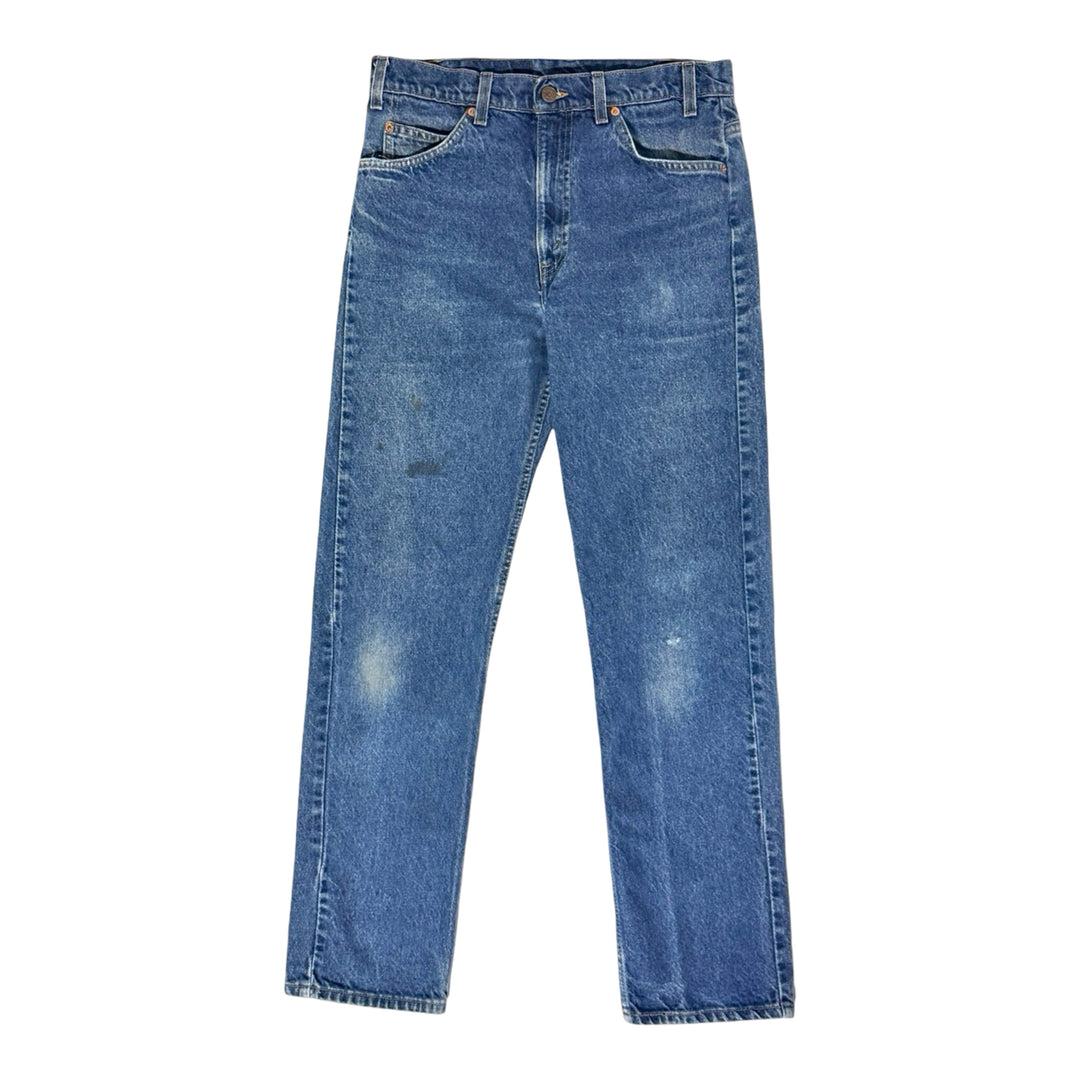 1990’S LEVI’S 505 ORANGE TAB FADED LIGHT WASH STRAIGHT LEG DENIM JEANS 30 X 30