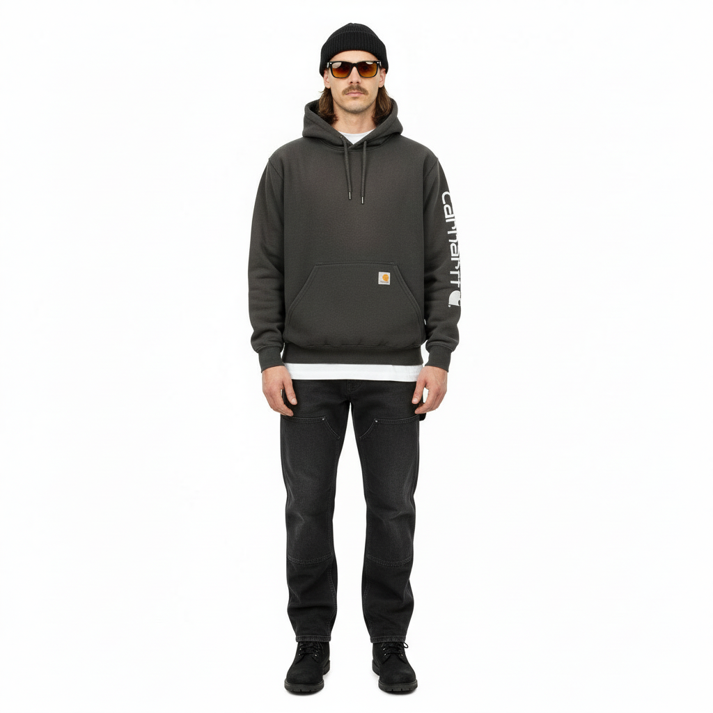 2000’S CARHARTT SUPER SUN FADED & THRASHED FLEECE HOODIE SWEATER XXL