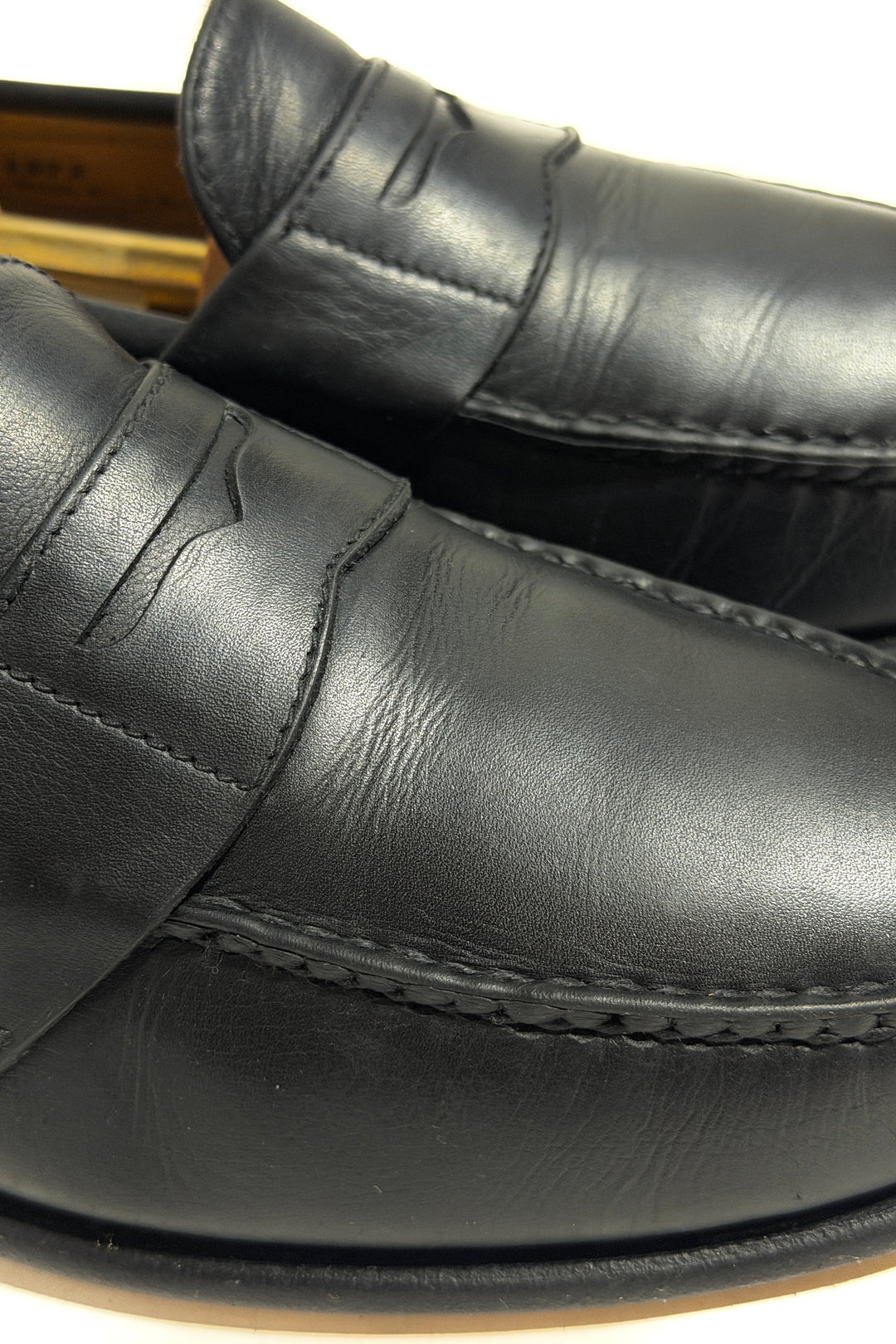 1970’S ALDEN MADE IN USA CAPE COD FULL STRAP BLACK LEATHER PENNY LOAFER SHOES 11
