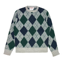 Load image into Gallery viewer, 1970’S MCGREGOR MADE IN USA CROPPED ARGYLE FURRY CREWNECK SWEATER MEDIUM
