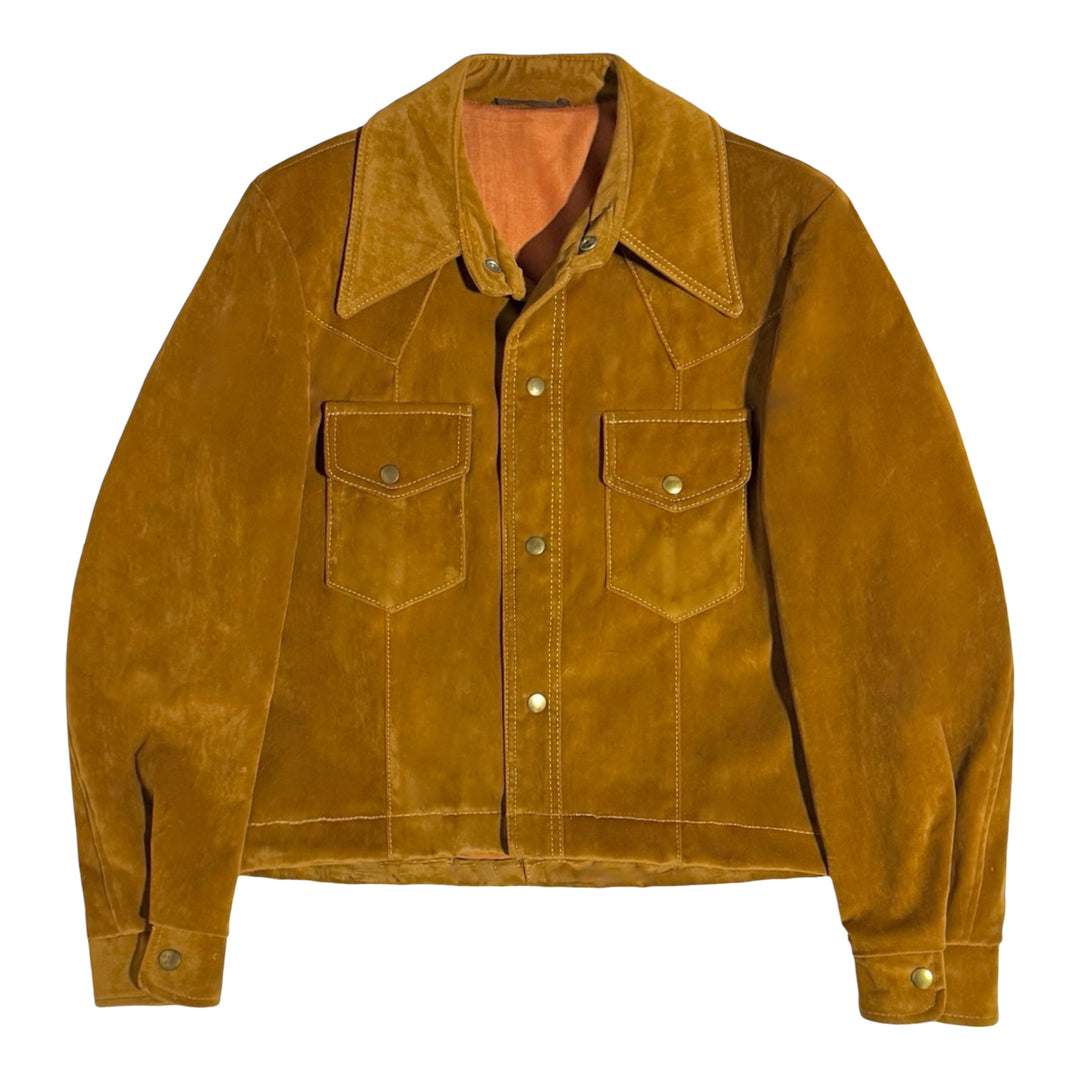 1960’S WESTERN MADE IN USA CROPPED VELVET TRUCKER JACKET MEDIUM