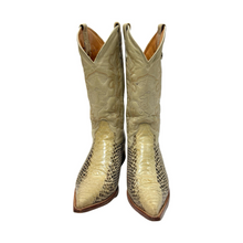 Load image into Gallery viewer, 2000’S BOTAS PLAYA DE PLATA PYTHON PATTERNED LEATHER COWBOY BOOTS 10
