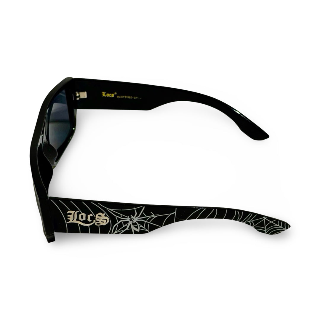 2000’S LOCS THICK BLACK ACETATE WRAPAROUND FRAME WITH BLACK LENSE SUNGLASSES