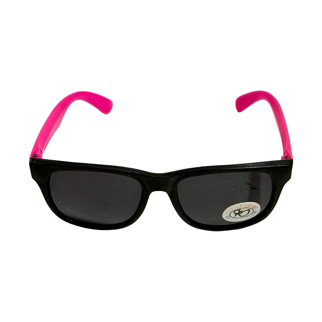 1990’S DEADSTOCK CONTRAST BLACK &amp; PINK WAYFARER STYLE SUNGLASSES