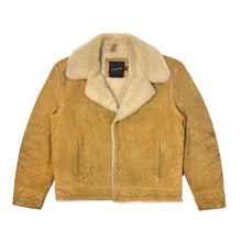 Load image into Gallery viewer, 1970’S JC PENNEY’S THRASHED SHERPA COLLAR COWHIDE LEATHER CROPPED JACKET LARGE
