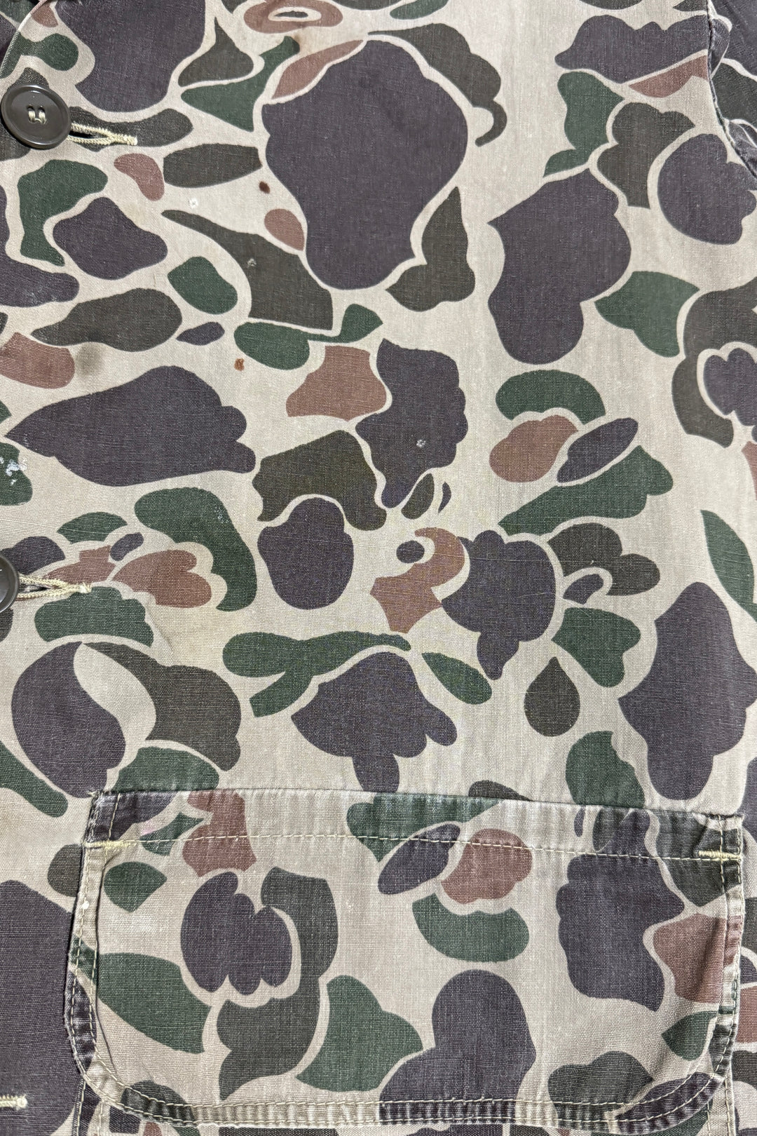 1970’S BLACK SHEEP MADE IN JAPAN CROPPED DUCK CAMO HUNTING JACKET LARGE