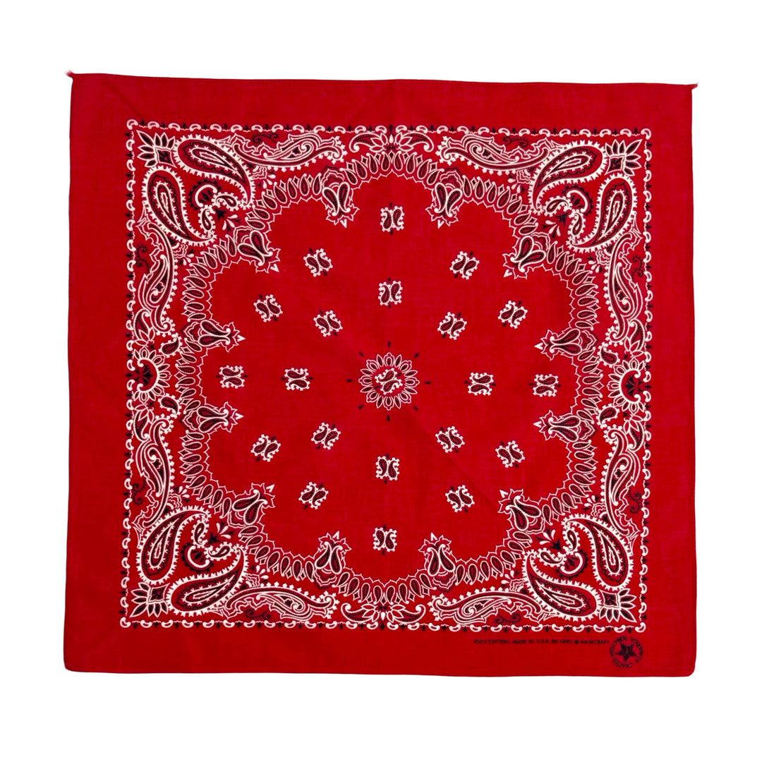 1990’S WAMCRAFT MADE IM USA RED PAISLEY PRINT BANDANA