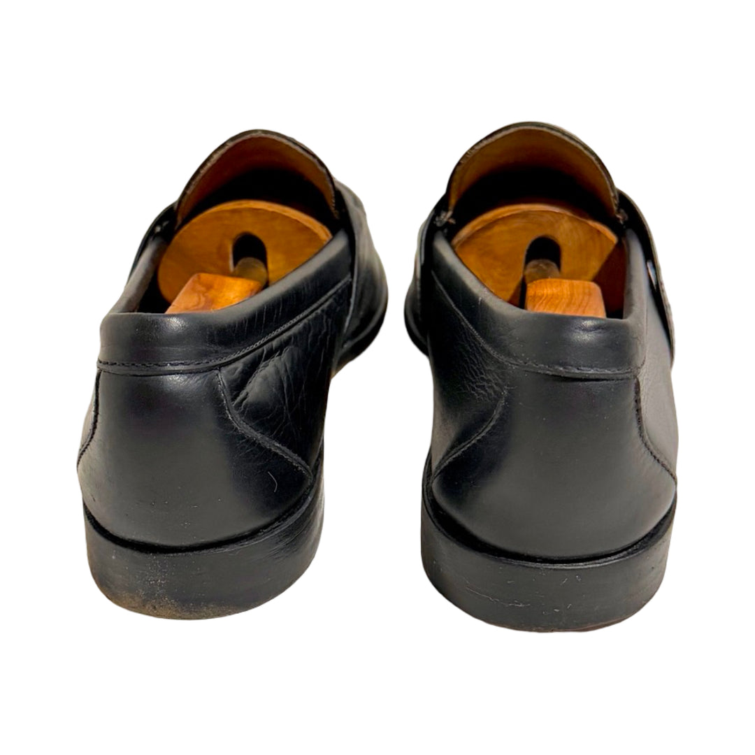 1970’S ALDEN MADE IN USA CAPE COD FULL STRAP BLACK LEATHER PENNY LOAFER SHOES 11