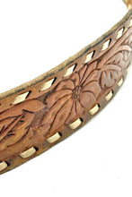 Load image into Gallery viewer, 1970’S WESTERN MADE IN USA BRAIDED FLORAL HAND TOOLED LEATHER BELT 36
