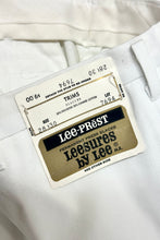 Load image into Gallery viewer, 1970’S DEADSTOCK LEE LEESURES UNION MADE IN USA WHITE FLAT FRONT CHINO WORKWEAR PAINTER PANTS 28 X 28
