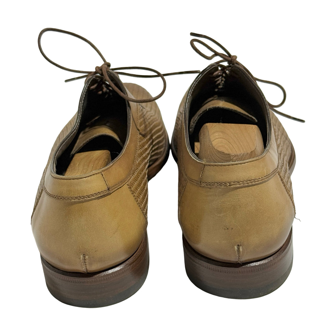 1990’S FRANCESCHETTI MADE IN ITALY WOVEN LEATHER DERBY SHOES 42 US 9.5