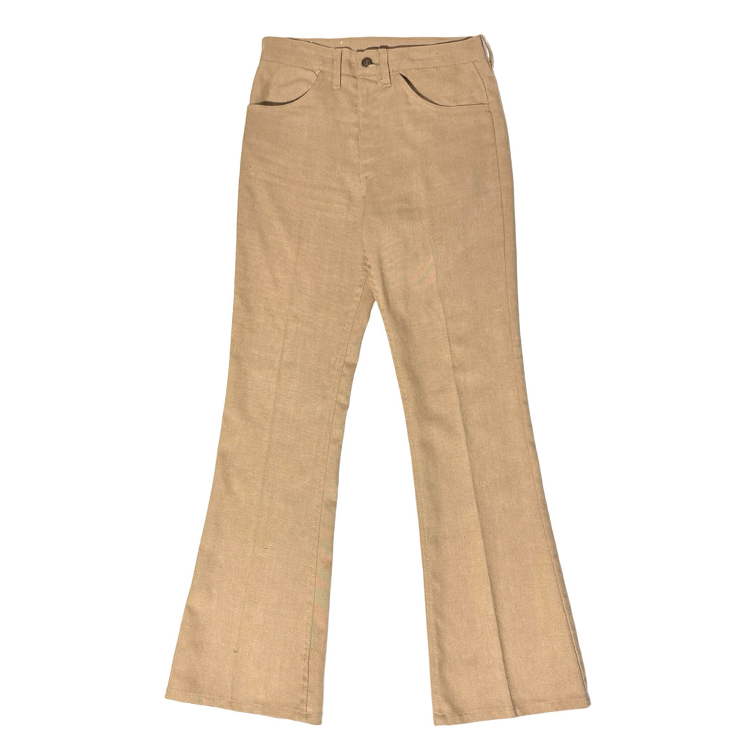 1970’S LEVI’S 517 STAPREST MADE IN USA KHAKI FLARED LEG WESTERN PANTS 28 X 30