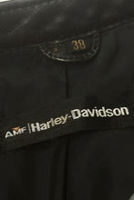 Cargar imagen en el visor de la galería, 1970’S AMF HARLEY DAVIDSON PANELED CROPPED LEATHER JACKET SMALL
