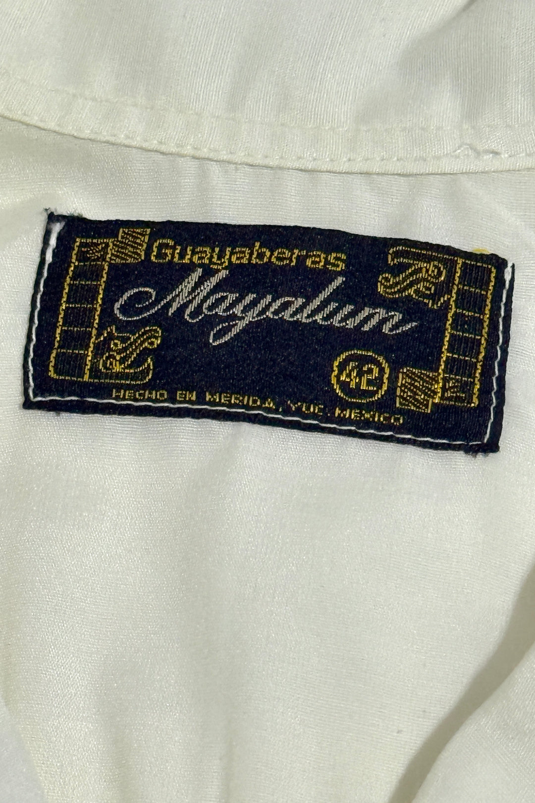 1970’S MAYALUM CROPPED GUAYABERA CUBAN S/S B.D. SHIRT LARGE