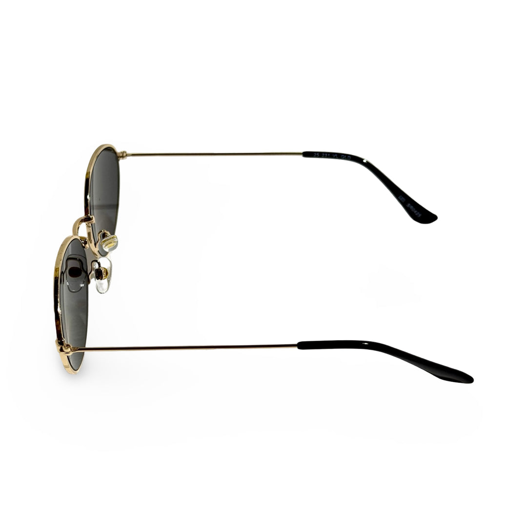 1980’S GOLD FRAME OVAL BLACK LENS SUNGLASSES