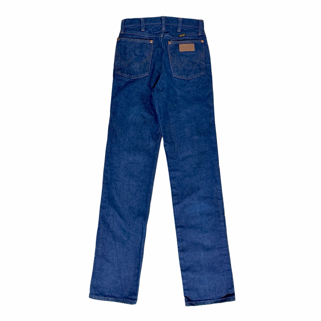 1970’S WRANGLER 13MWZ MADE IN USA “COWBOY CUT” DARK WASH WESTERN DENIM JEANS 28 X 36
