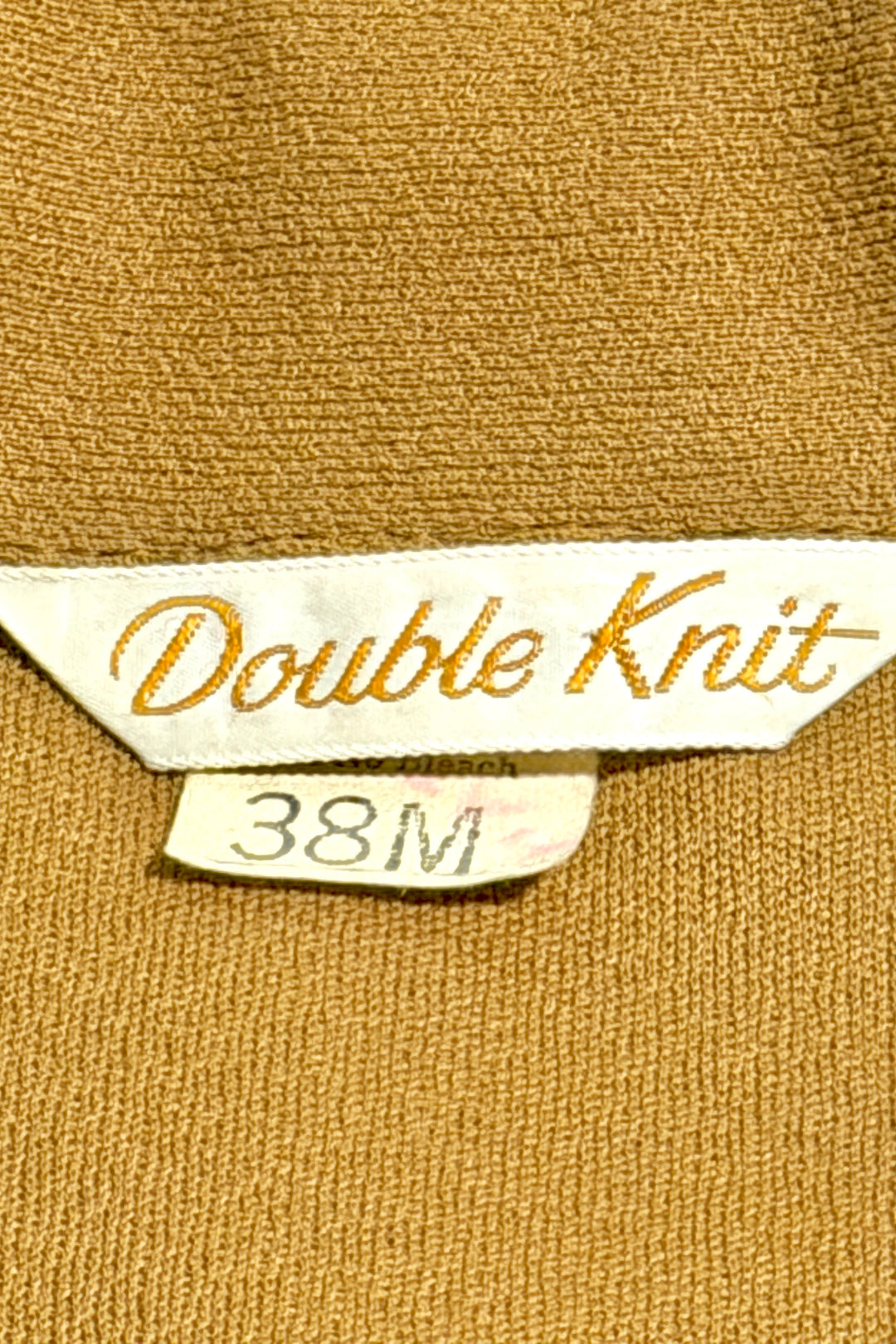 1960’S DOUBLE KNIT MADE IN USA CROPPED DESERT TAN KNIT WESTERN JACKET MEDIUM