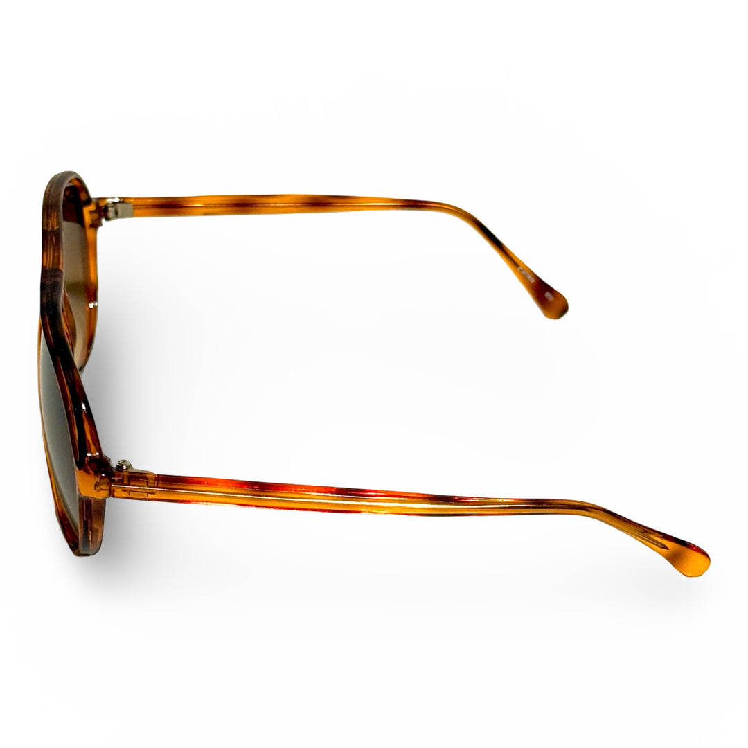 1970’S HONEY TORTOISE SHELL ACETATE HAVANA LENSE AVIATOR SUNGLASSES