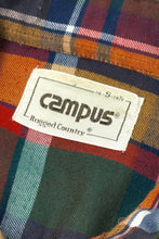 Load image into Gallery viewer, 1980’S CAMPUS MADE IN USA BROWN FLANNEL L/S B.D. SHIRT SMALL
