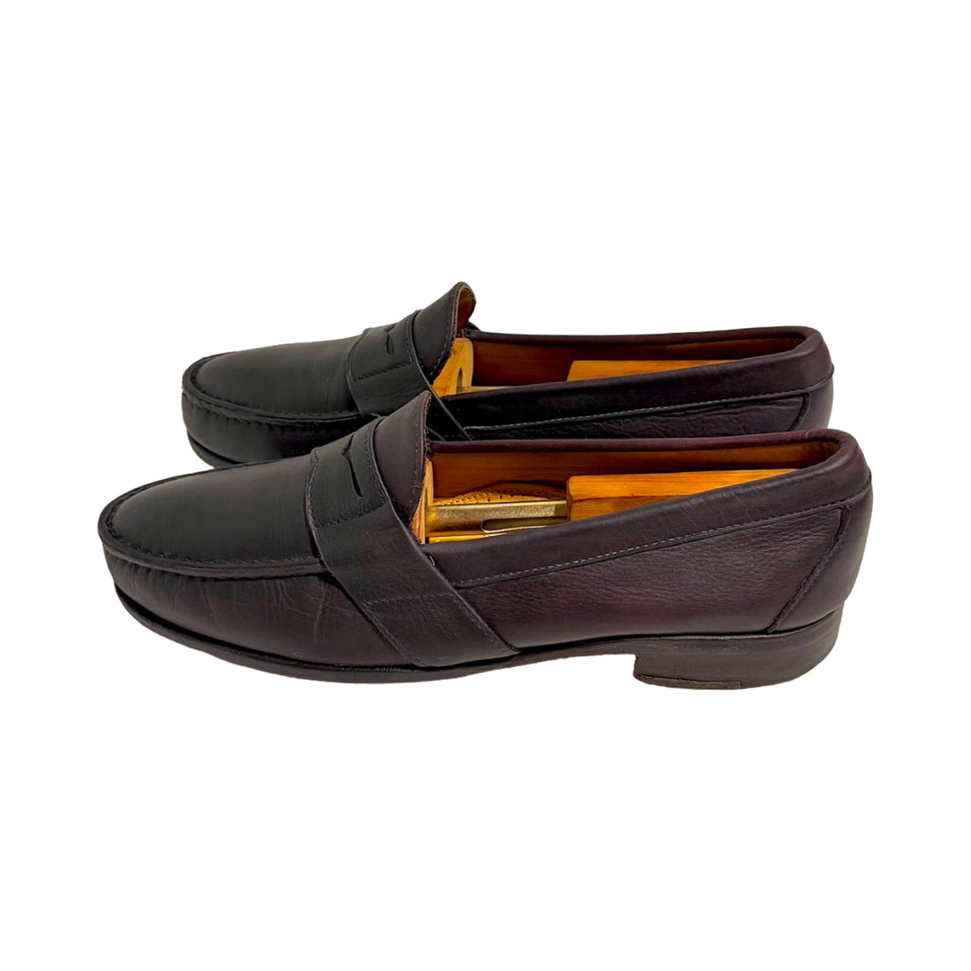 1970’S ALDEN MADE IN USA CAPE COD FULL STRAP BURGUNDY OXBLOOD LEATHER PENNY LOAFER SHOES 11