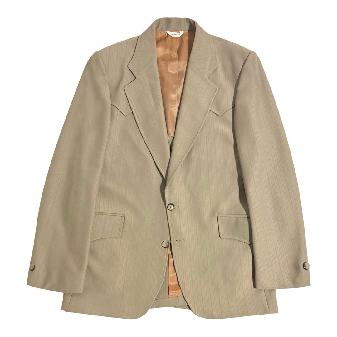 1970’S THE RANCH MAN’S SUIT MADE IN USA GHOST STRIPE WESTERN 3-PIECE SUIT 40R